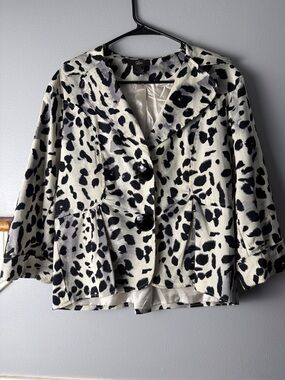 Luii Black and White Dalmatian Print Blazer